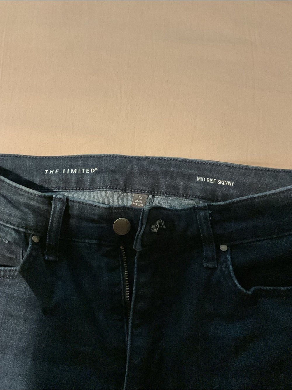 The Limited Navy Mid-Rise Skinny Jeans
